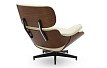 Комплект кресло и оттоманка Eames Lounge, кремовый/орех