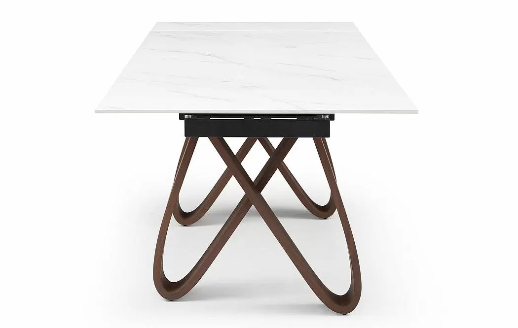 Стол раскладной Lido 160-240, белая керамика/орех - фото 11