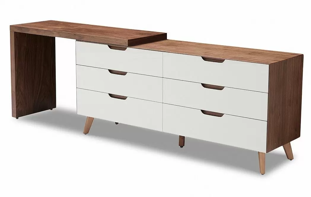 Комплект для спальни Madeira, серо-коричневый/орех/белый - фото 21