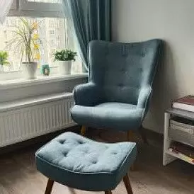Оттоманка Hygge, слоновая кость/золото