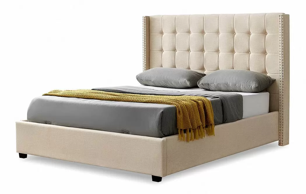 Кровать с подъемным механизмом Vivien 160x200, бежевый - фото 9