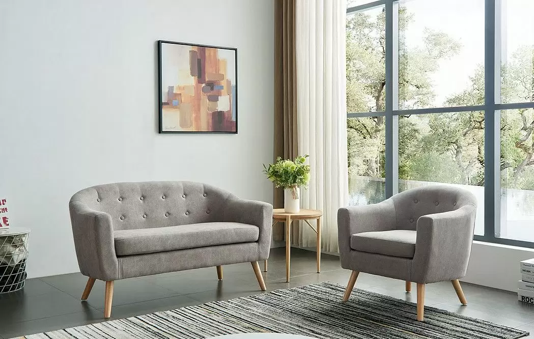 Кресло Florence, серо-бежевый/натуральный - фото 3