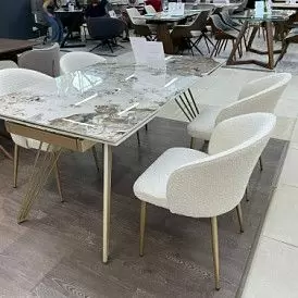 Стол раскладной Parma 180-280, керамика "каррарский мрамор"