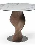 Стол Niagara 100, белая керамика/орех