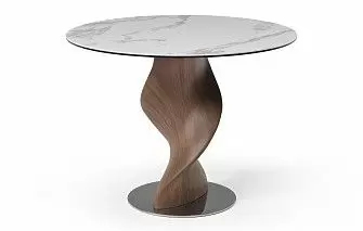 Стол Niagara 100, белая керамика/орех