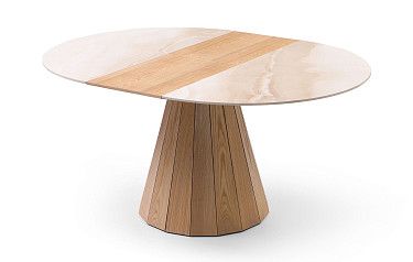 Стол раскладной Eterna 120-160, бежевая керамика/ясень