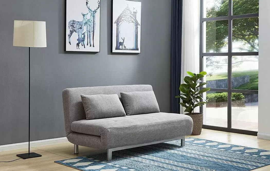 Диван-кровать Doris, серый цвет/хром