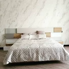 Комплект из кровати Print Inglete 180x200 и 2х тумб Top, дуб/белый