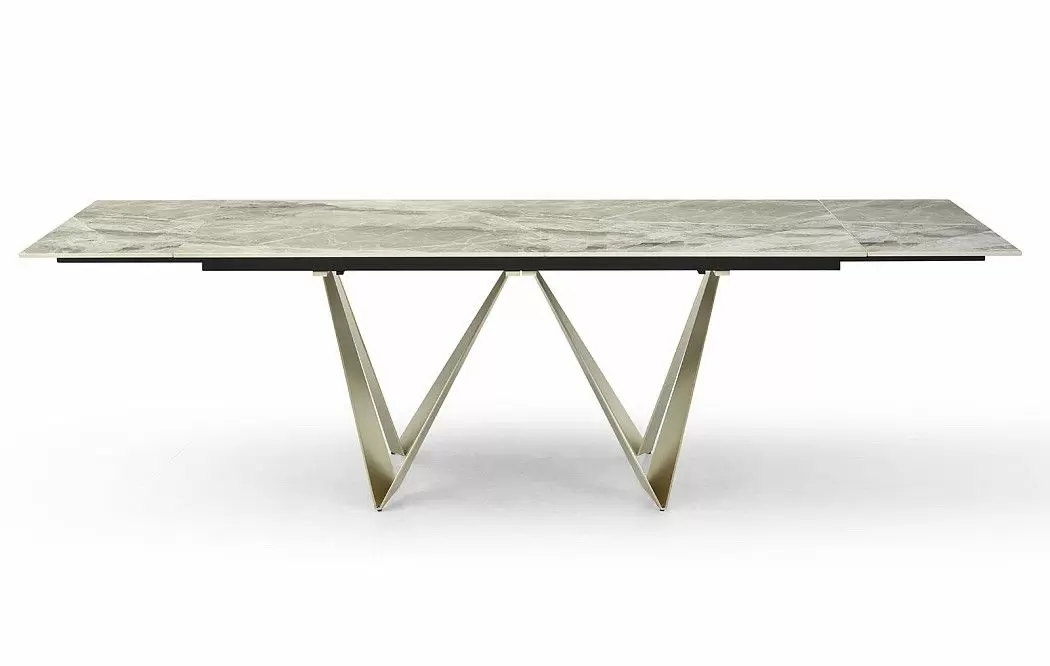 Стол раскладной Wilhelm 160-240, серая керамика/шампань - фото 13