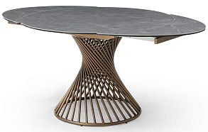 Стол раскладной Tornado Bronze 120-180, серая керамика/бронза Стол раскладной Tornado Bronze 120-180, серая керамика/бронза