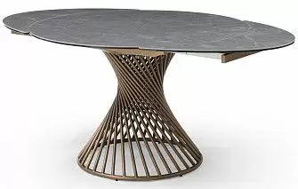 Стол раскладной Tornado Bronze 120-180, серая керамика/бронза