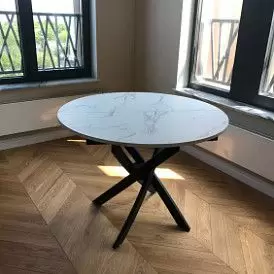 Стол раскладной Charly 100-129, белый/хром