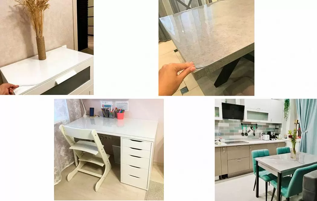 Защитное покрытие "Гибкое стекло" 110*80 см, толщина 1,5 мм - фото 3