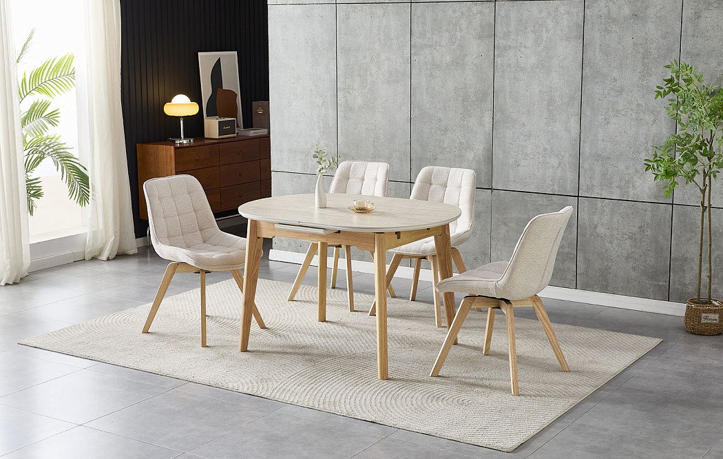 Стол раскладной Elsa 120-150, керамика травертин - фото 3