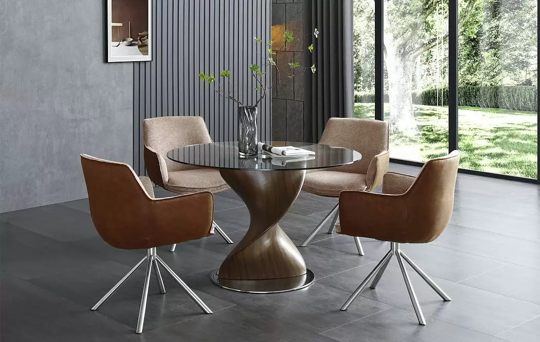 Стул Geneva, персиковый/коричневый/сталь - фото 4