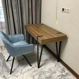 Стол письменный Project, орех/черный