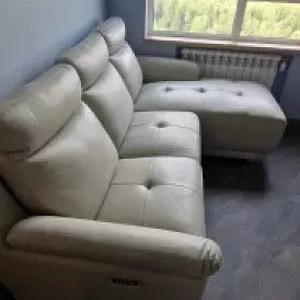 Диван-реклайнер Jonathan угловой (правый), бежевый