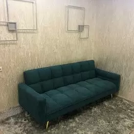 Диван-кровать Madrid, желтый/золотые ножки