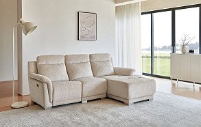 Диван-реклайнер Jonathan угловой (правый), бежевый Диван-реклайнер Jonathan угловой (правый), бежевый