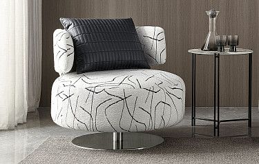 Кресло Sandra, белый/черный принт