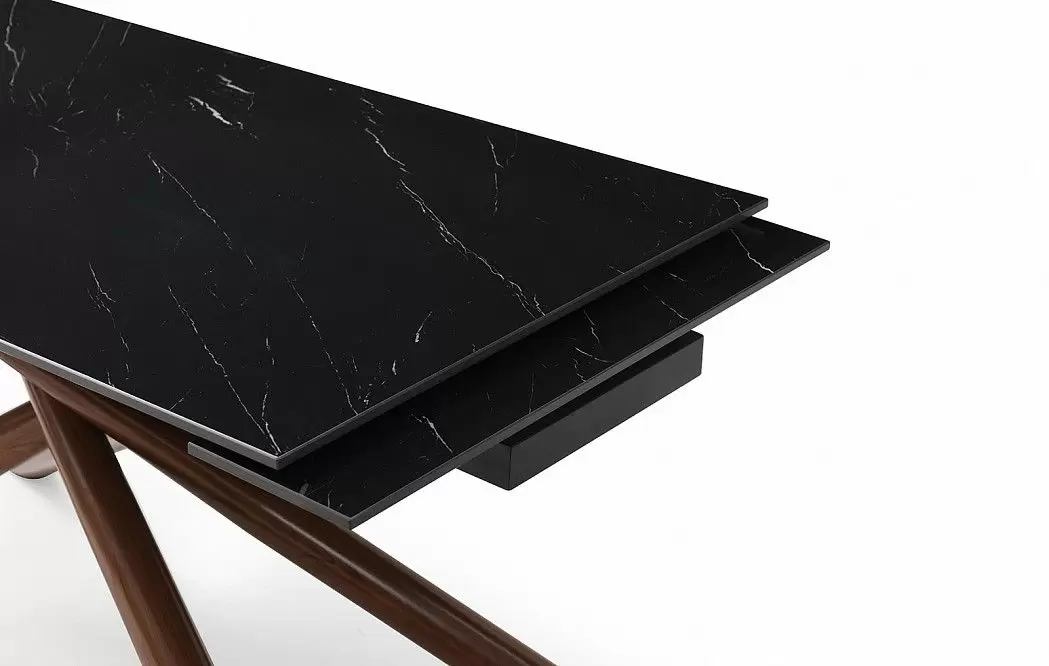 Стол раскладной Ravenna 160-220, черная керамика/орех - фото 9