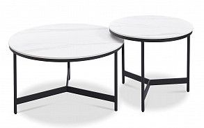 Набор из 2-х столов журнальных Fabio, белая керамика
