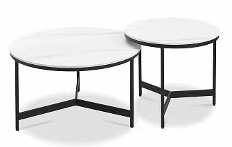 Набор из 2-х столов журнальных Fabio, белая керамика