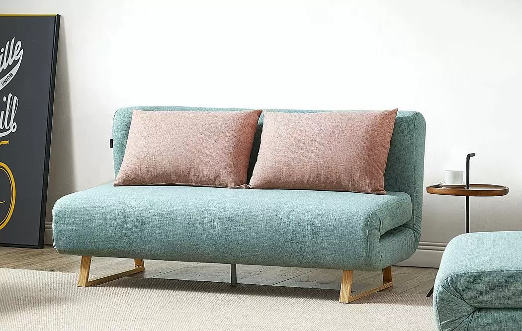 Диван-кровать Rosy 3-х местный, мята/коралловый