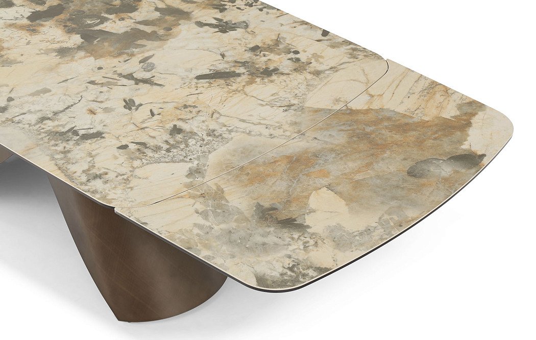 Стол раскладной Memphis 160-240, охристая керамика/медь - фото 6