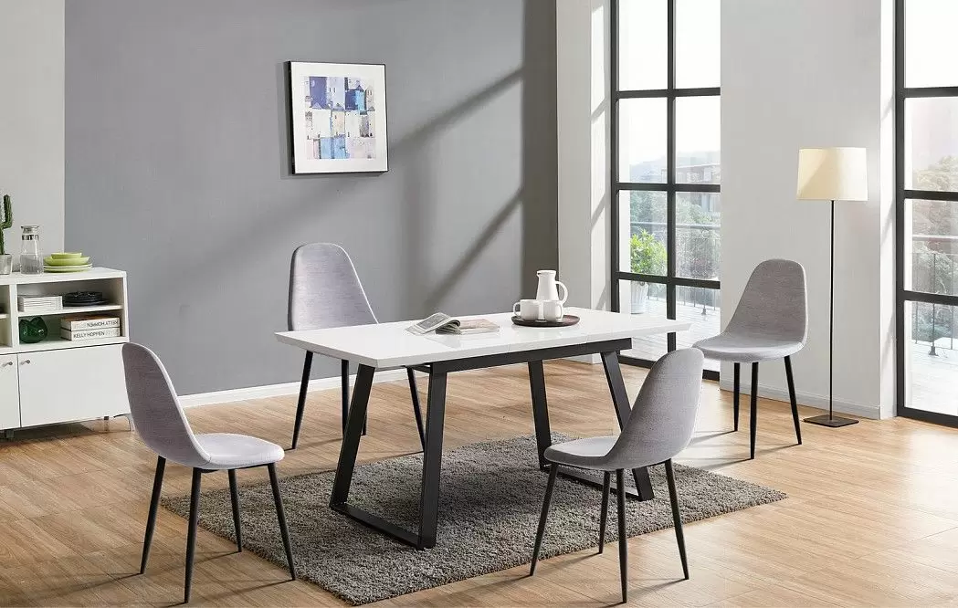 Стол раскладной Dakota 120-160, белый/черный - фото 3