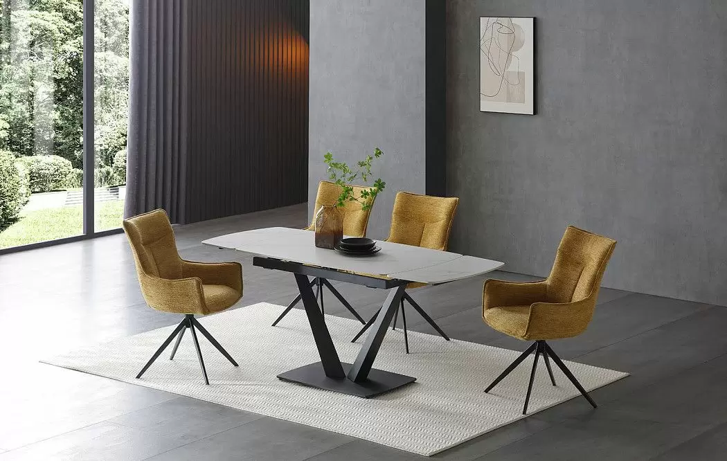 Стол раскладной Livorno 120-180, керамика "каррарский мрамор" - фото 3