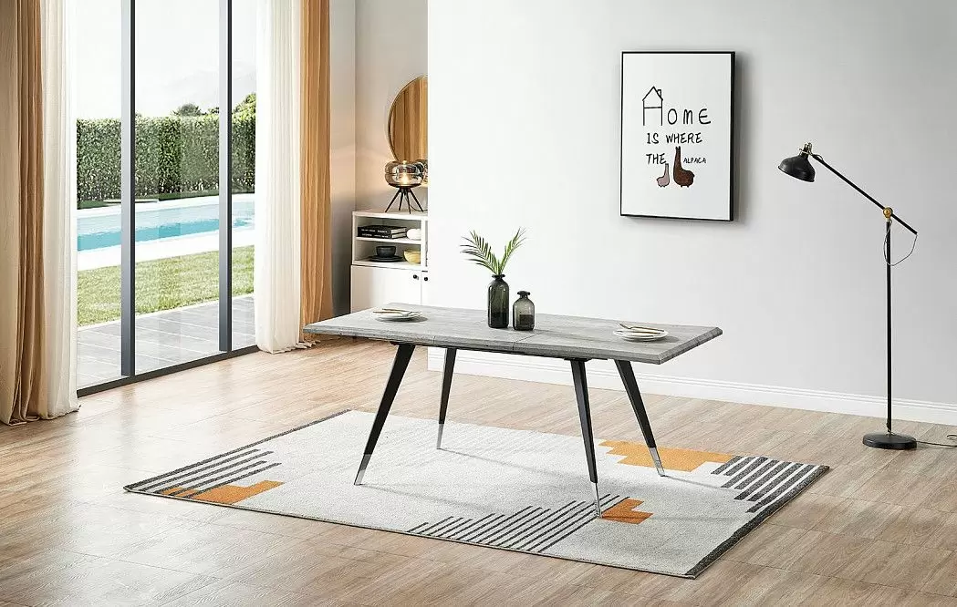 Стол раскладной Dusseldorf 140-180, античный дуб/черный - фото 4