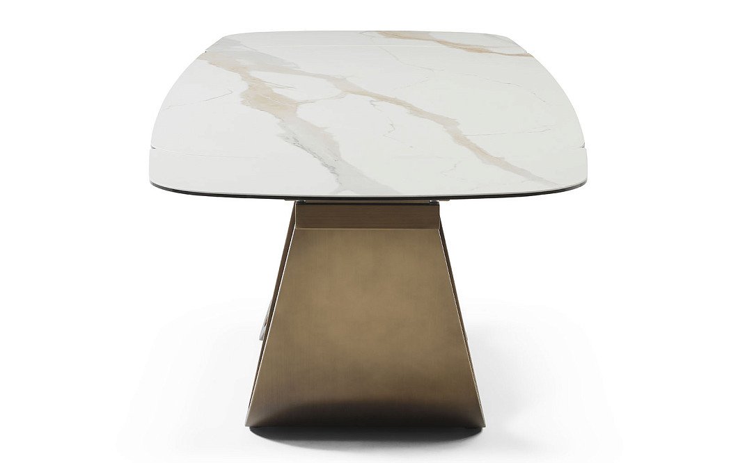 Стол раскладной Bergamo 200-280, светлая керамика/бронза - фото 11