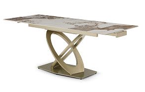 Стол раскладной Luisa 140-200, светлая керамика/шампань Стол раскладной Luisa 140-200, светлая керамика/шампань