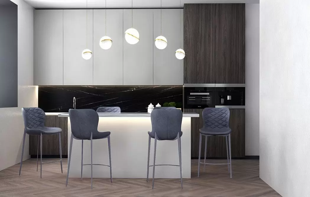 Стул полубарный Peggy (65), серый/стальной - фото 2