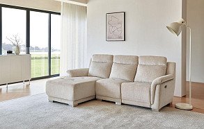 Диван-реклайнер Jonathan угловой (левый), бежевый Диван-реклайнер Jonathan угловой (левый), бежевый