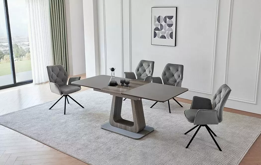 Стол раскладной Rosanna 160-200, серый - фото 4