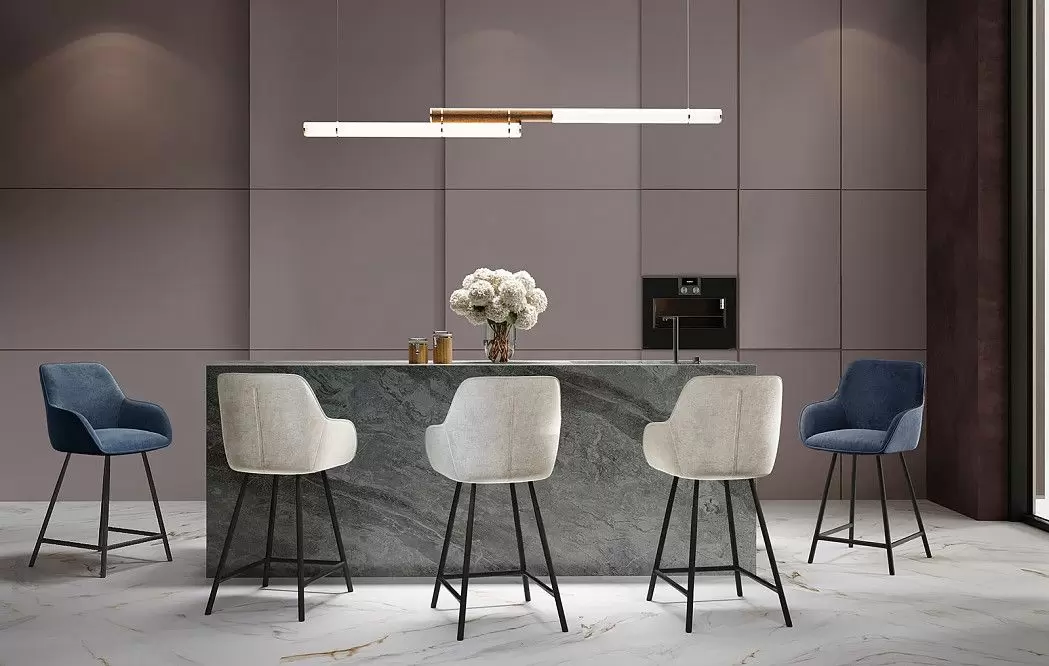 Стул полубарный Edwin, светло-серый/черный - фото 2