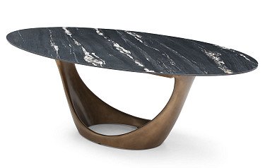 Стол Marseille 240, черная керамика/бронза