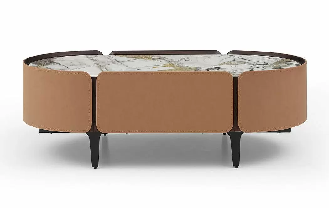 Стол журнальный Scarlett, светлая керамика/коричневый - фото 4