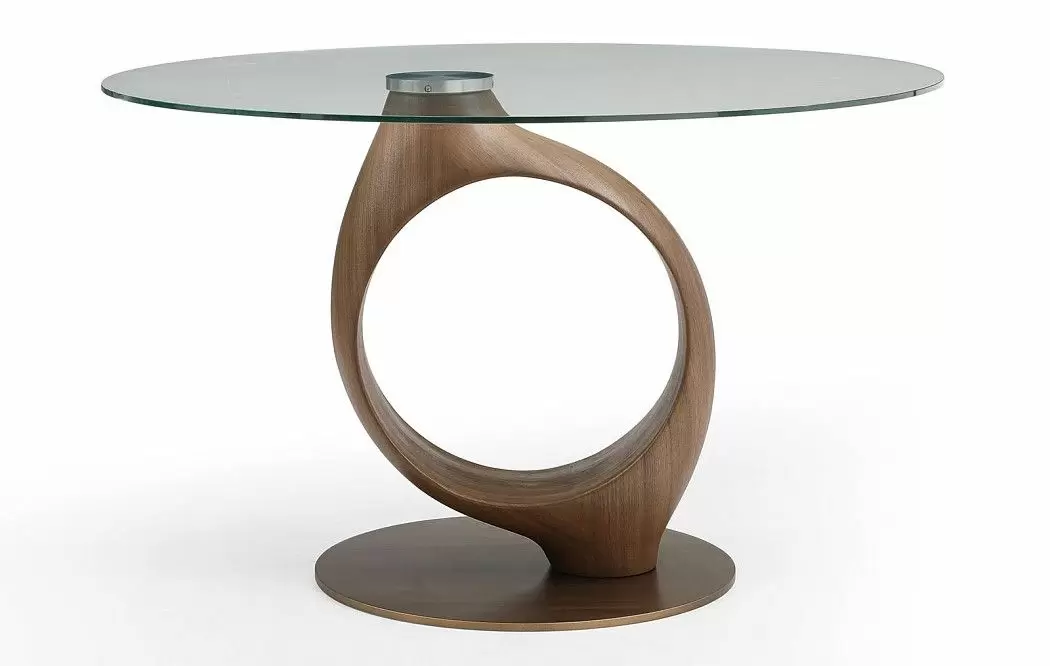 Стол Oasis 130, прозрачное стекло/орех/бронза - фото 5