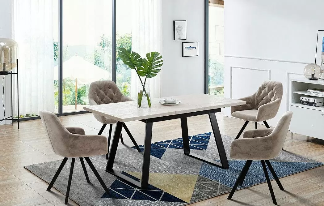 Стол раскладной Denver 110-150, светлый дуб/черный - фото 15