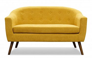 Диван Florence 2-х местный, желтый шафран/орех