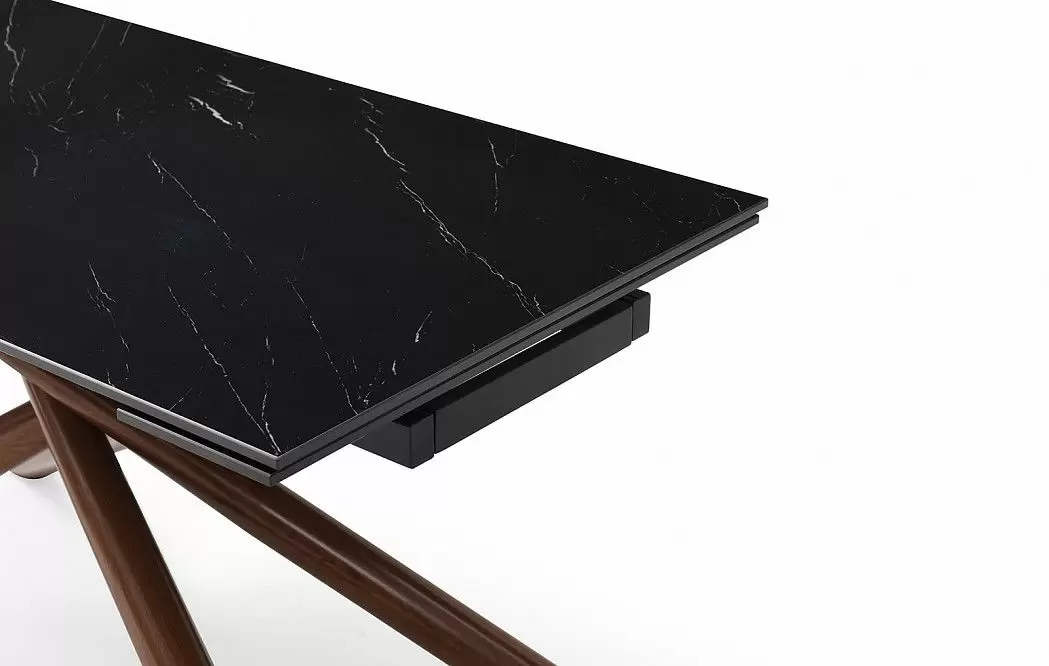 Стол раскладной Ravenna 140-180, черная керамика/орех - фото 7