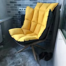 Оттоманка в стиле Husk, серый