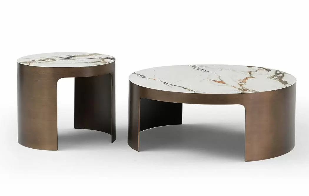 Стол журнальный Como (58), белая керамика/бронза - фото 8