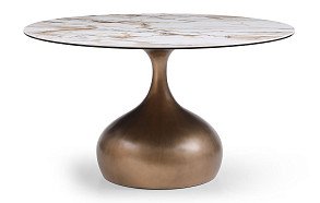 Стол Ariel 135, белая керамика/бронза Стол Ariel 135, белая керамика/бронза