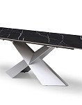 Стол раскладной Armanda 160-240, черная керамика/серебро