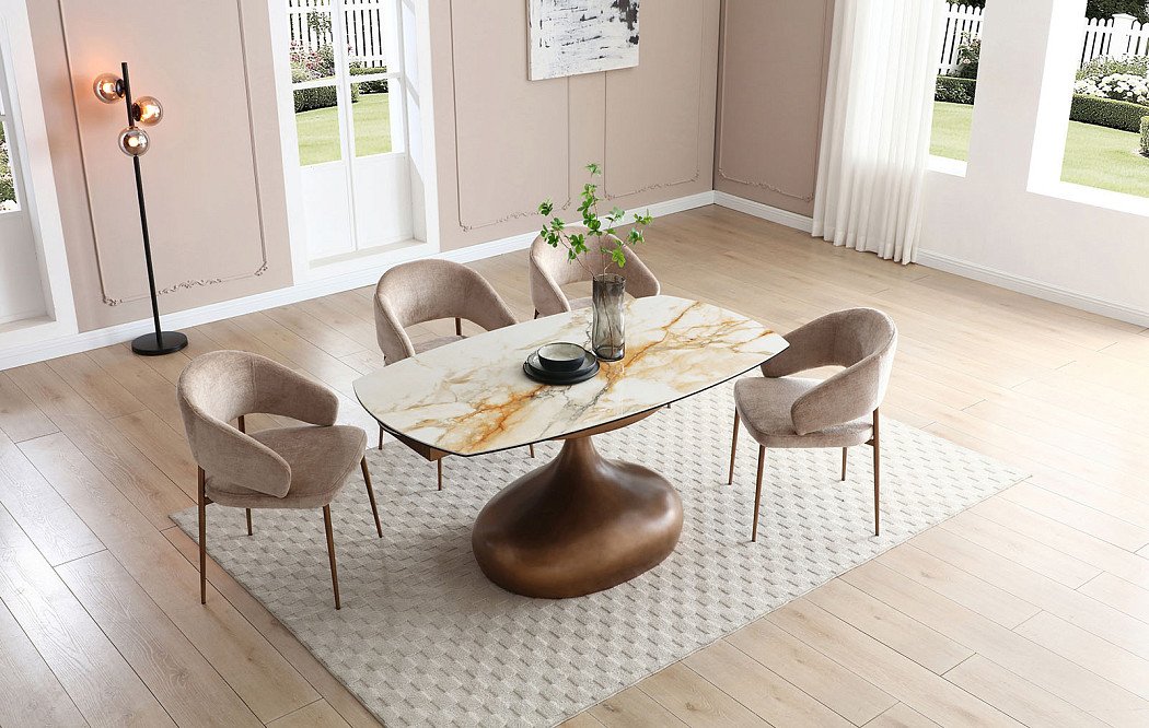 Стул Edgar, темно-бежевый/бронза - фото 3