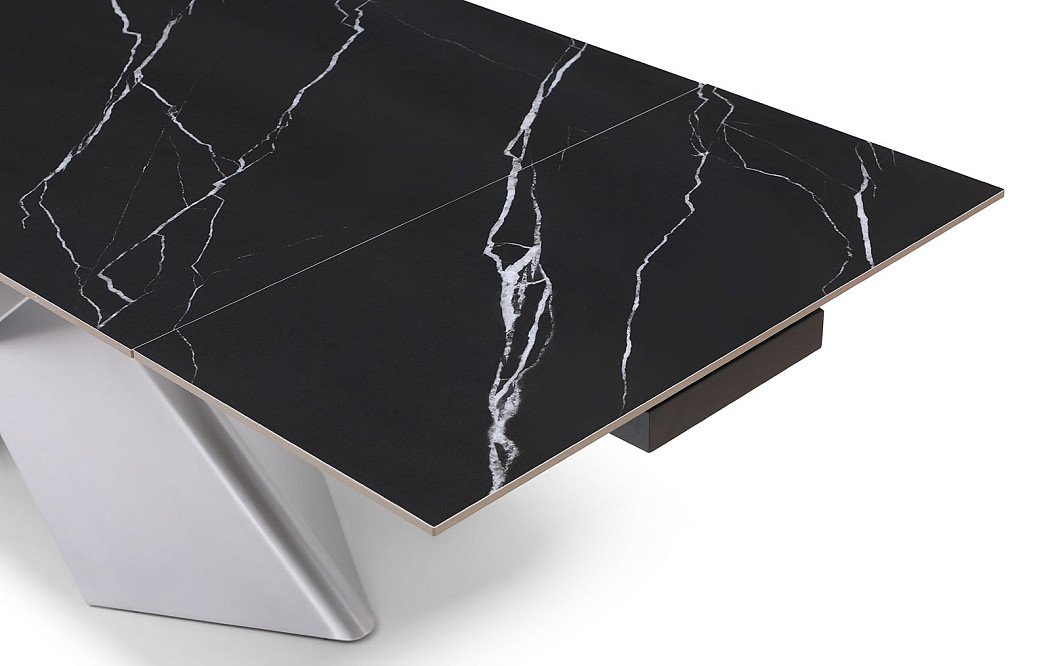Стол раскладной Armanda 160-240, черная керамика/серебро - фото 9